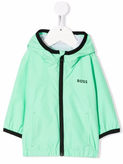 Boss Kids معطف مطر بطبعة شعار الماركة