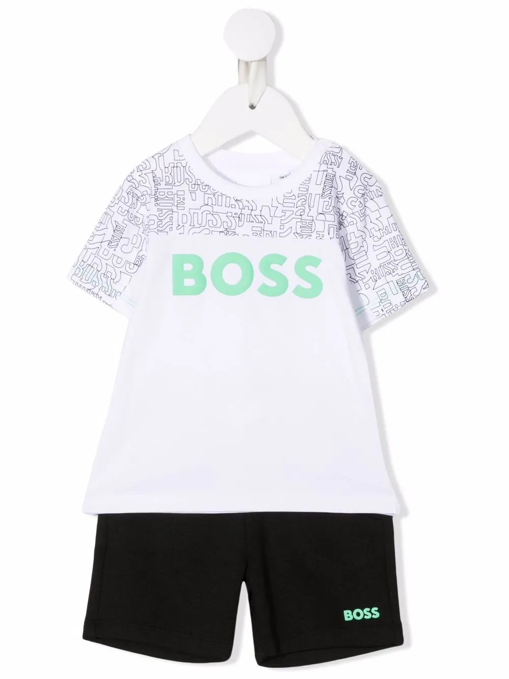 

BOSS Kidswear conjunto de shorts y playera con logo estampado - Negro