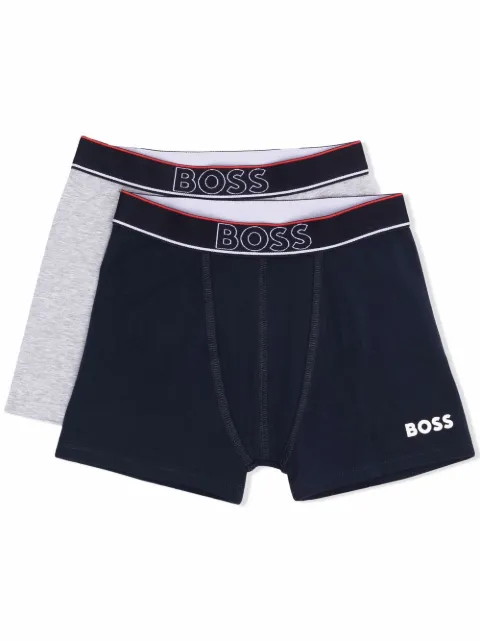 BOSS Kidswear logo-print cotton boxers set