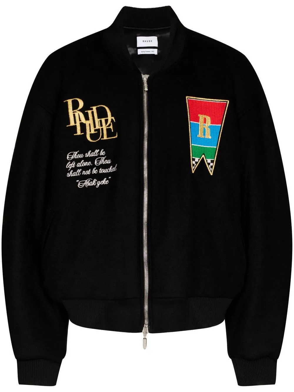 

Rhude embroidered crest bomber jacket - Black