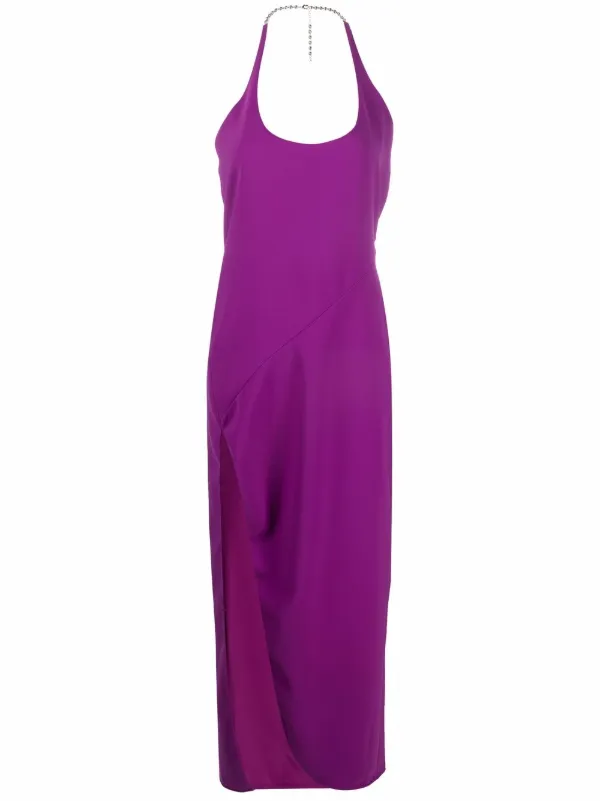 The Attico Corine side-slit Gown | Purple | FARFETCH