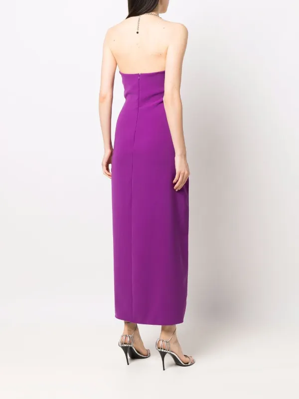 The Attico Corine side-slit Gown | Purple | FARFETCH
