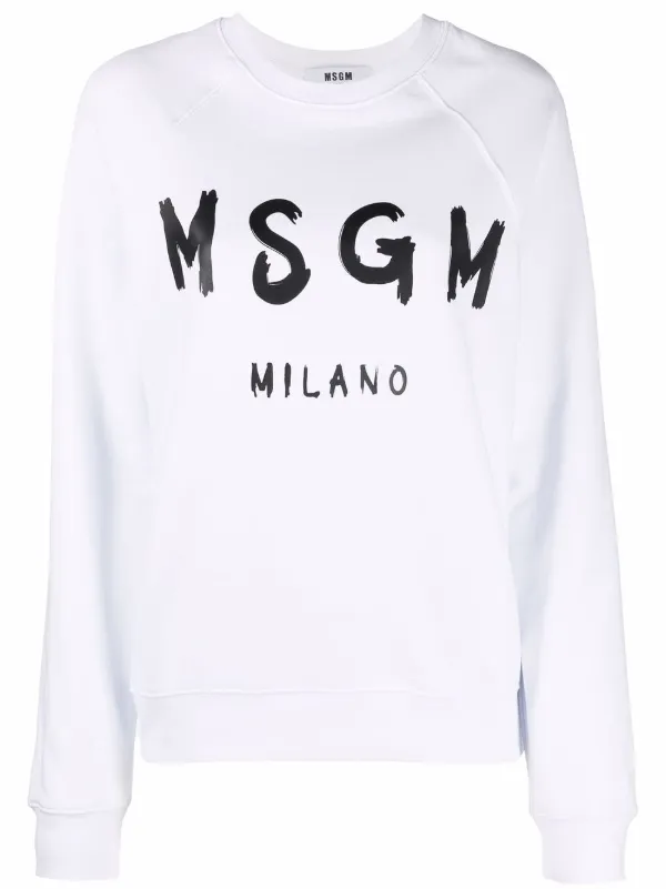 スウェット・トレーナー Msgm Crewneck Sweatshirt With Logo Crewneck cotton sweatshirt black with logo | Shop MSGM US