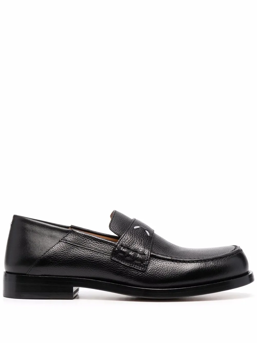 4-stitch leather loafers