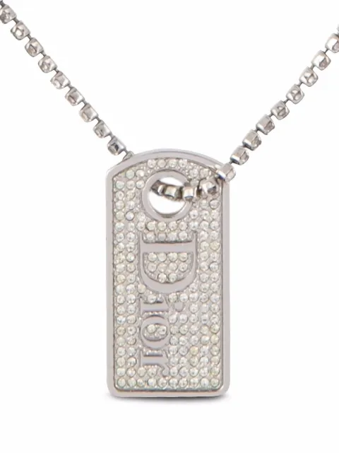 Christian Dior 2000s pre-owned logo plaque necklace