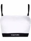 TOM FORD long-line logo-band bra - White