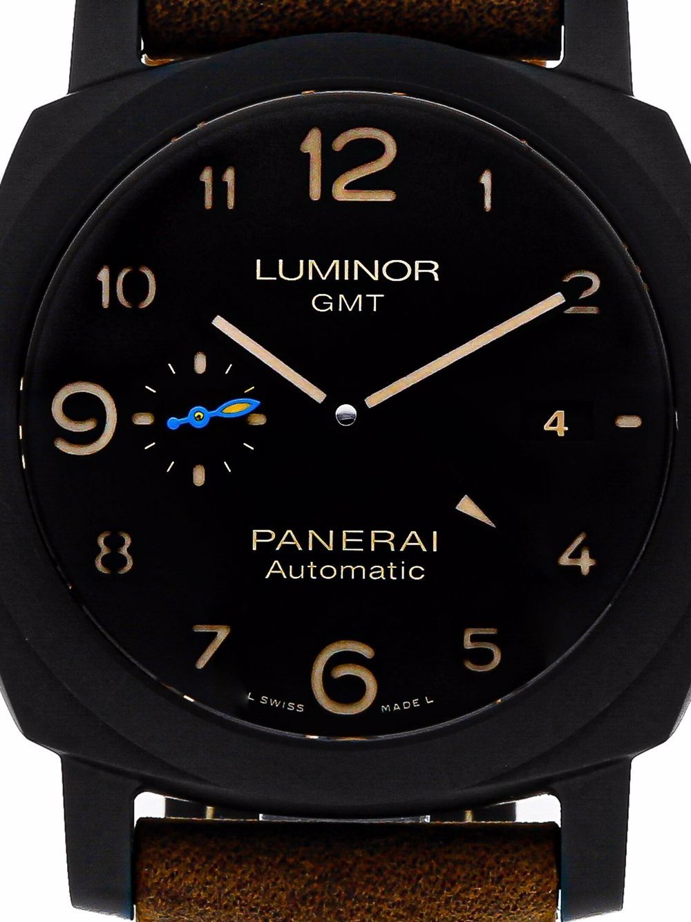 фото Panerai наручные часы luminor 1950 3 days gmt pre-owned 44 мм 2019-го года