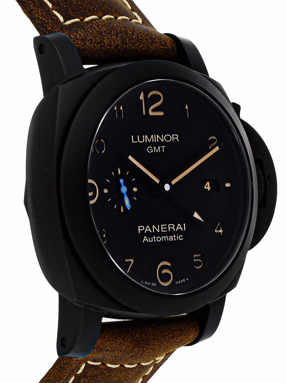 фото Panerai наручные часы luminor 1950 3 days gmt pre-owned 44 мм 2019-го года