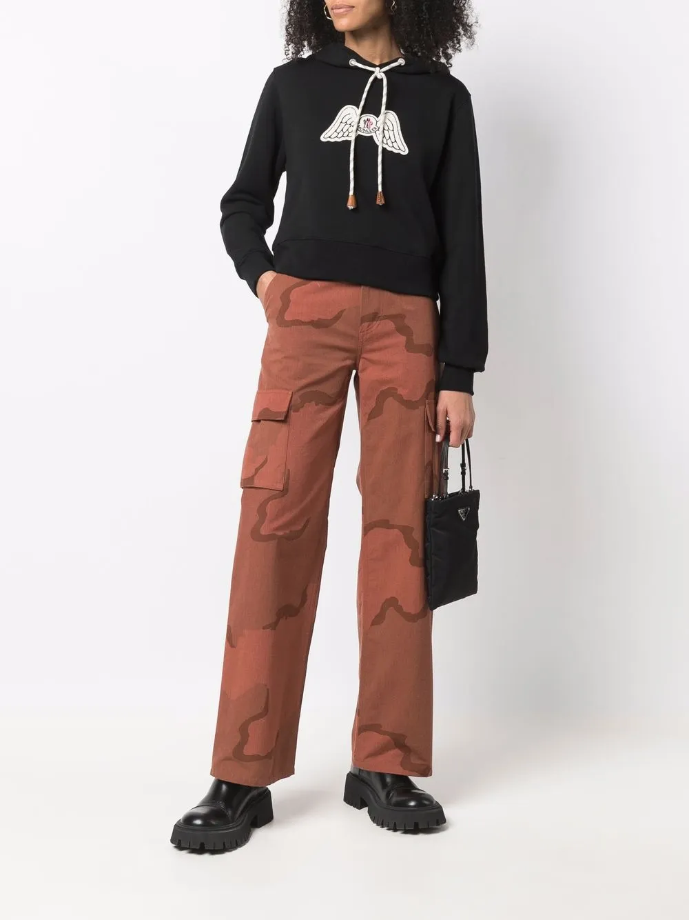 Palm Angels x Moncler hoodie met logopatch - Zwart