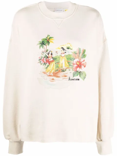 Palm Angels x Moncler tropical-print sweatshirt