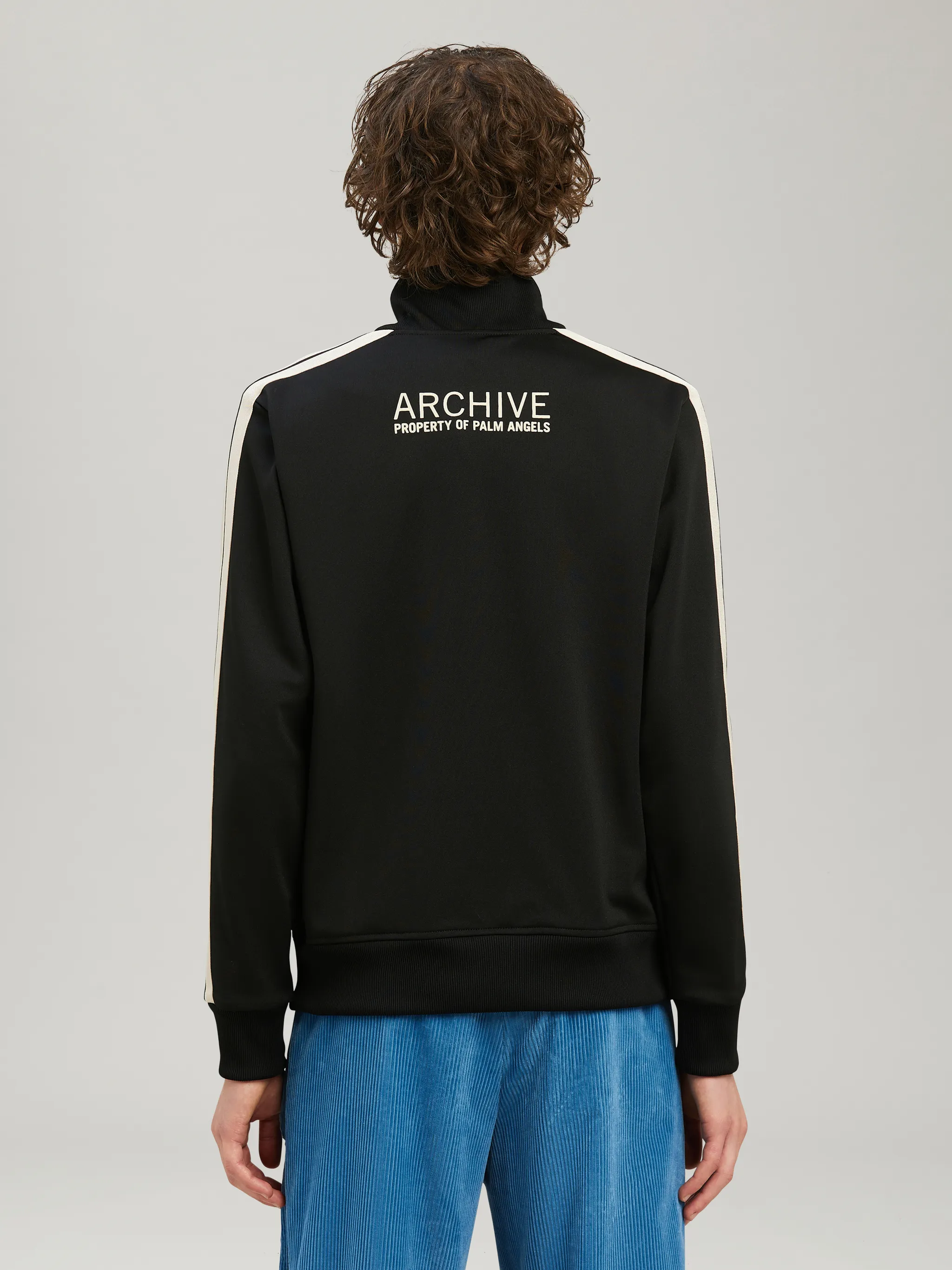 PAXMONCLER BLACK TRACK JACKET in black Palm Angels® Official