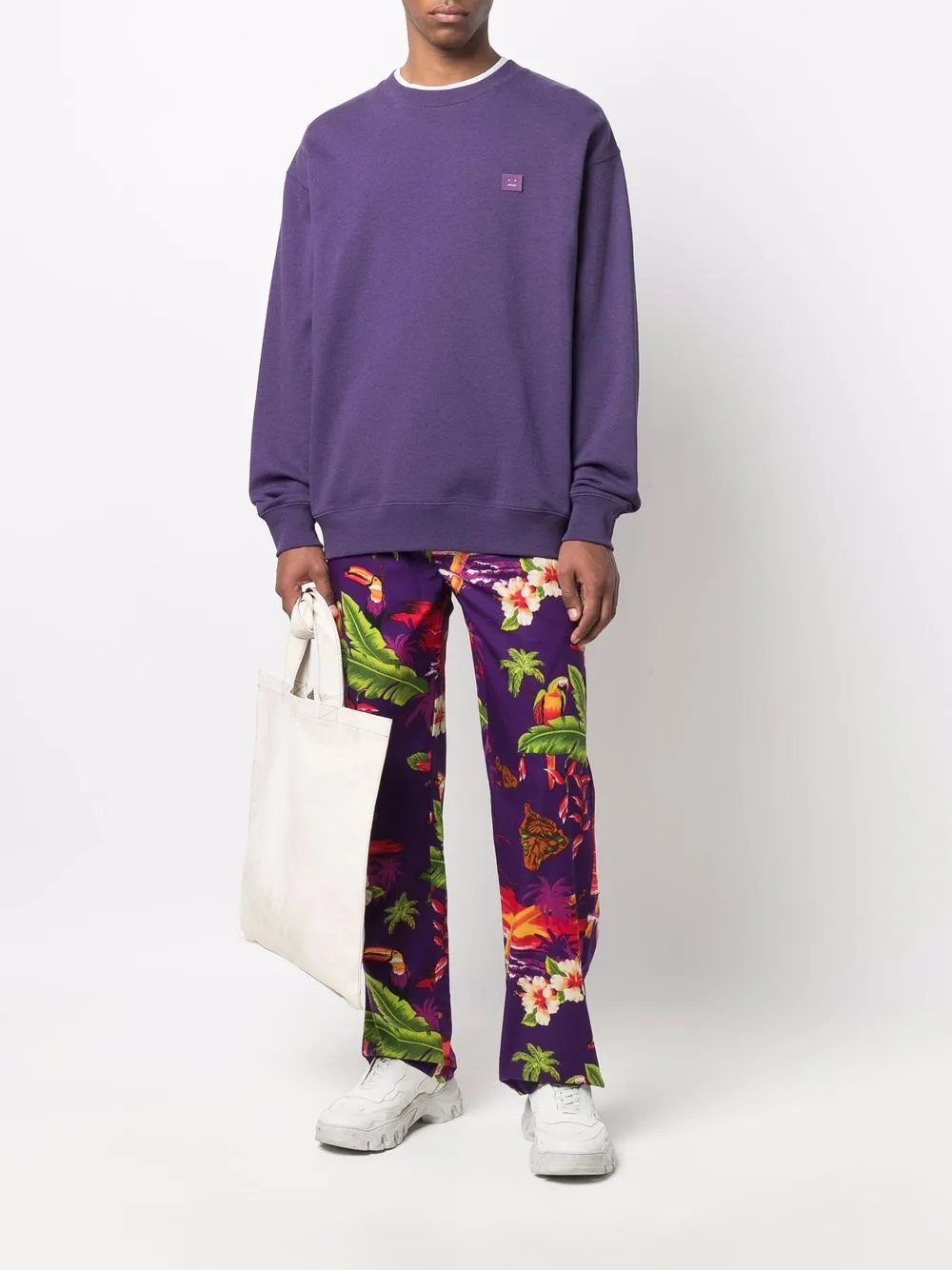  Palm Angels X Moncler Jogginghose Mit Blumen Print   Violett 