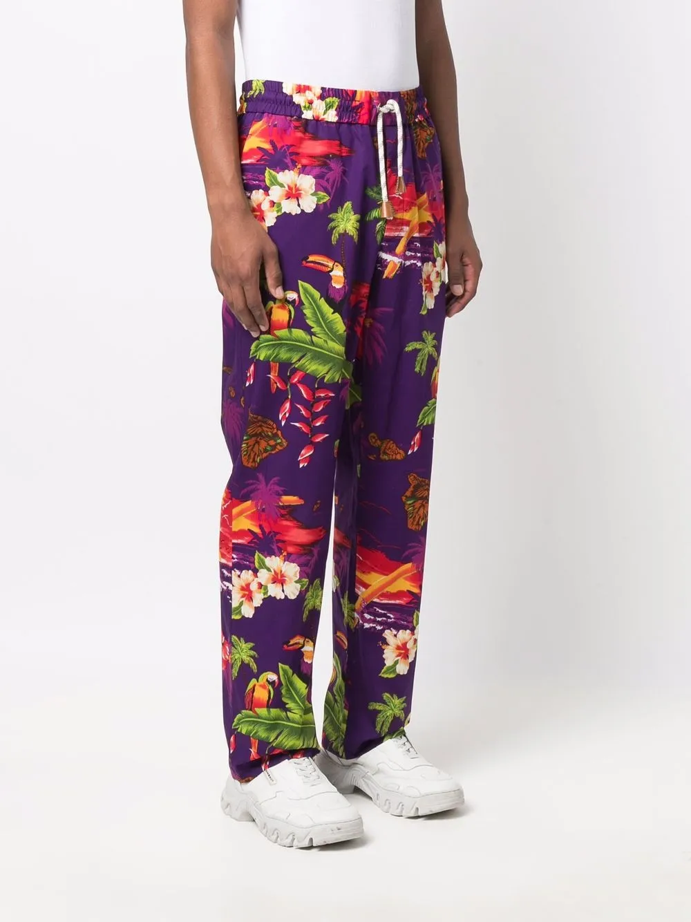 Palm Angels x Moncler all-over floral-print Track Pants | Purple