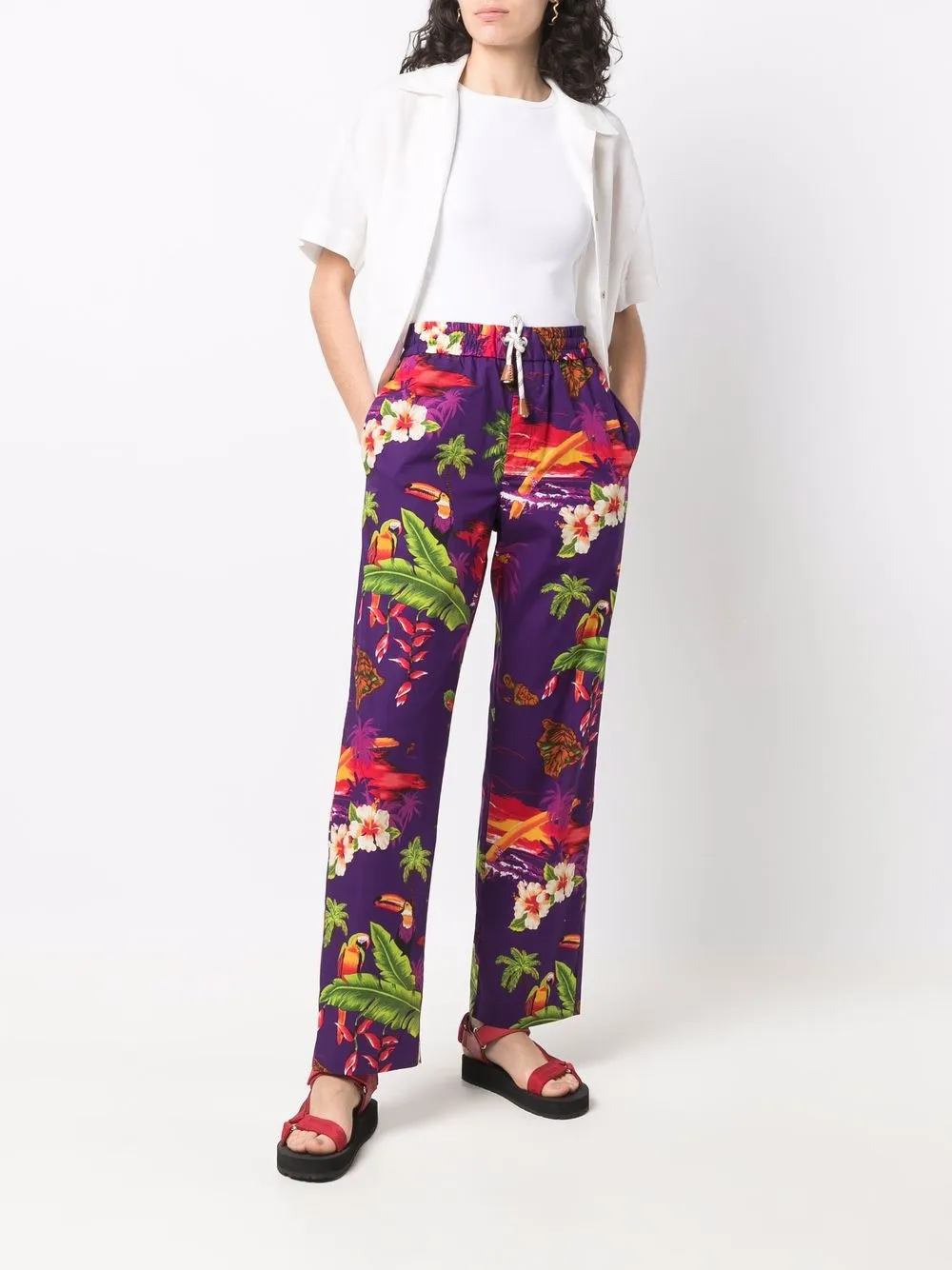 Palm Angels X Moncler Jogginghose Mit Blumen Print   Violett 