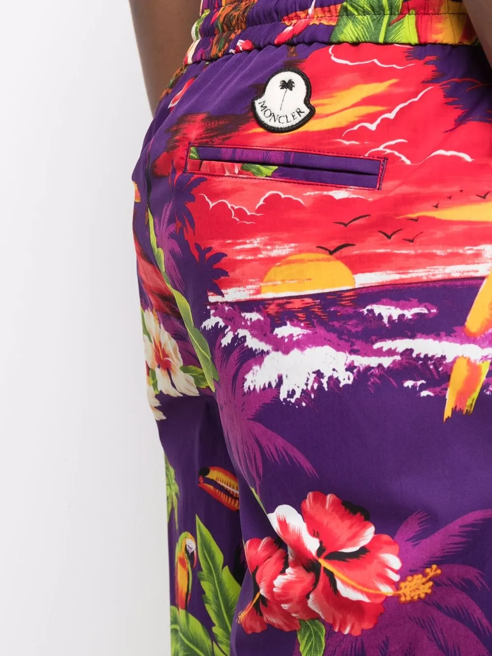 Palm Angels x Moncler all-over floral-print Track Pants | Purple