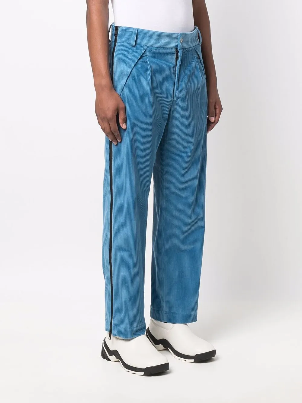 Palm Angels x Moncler ribfluwelen broek Blauw