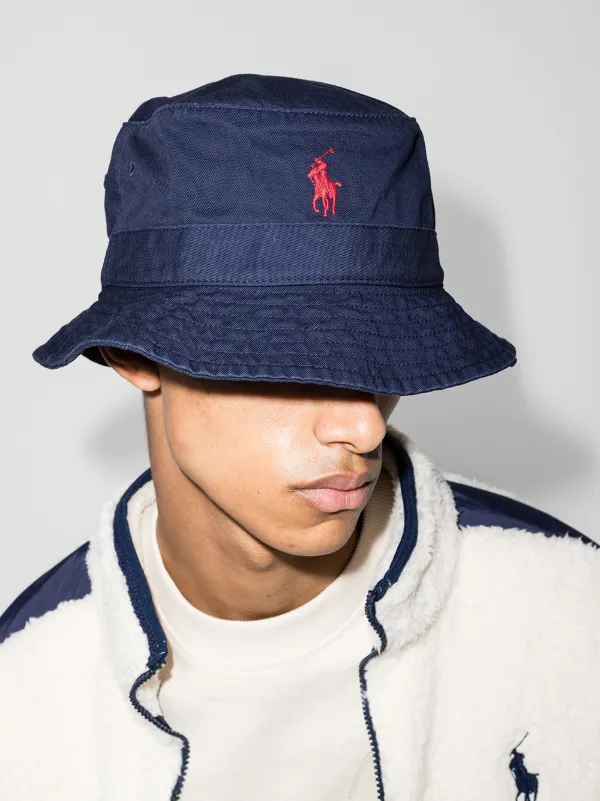 polo bucket hat navy blue