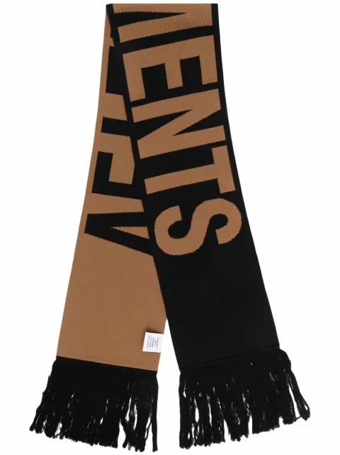 オイルペイント 美品 vetements 2018AW fleece logo scarf