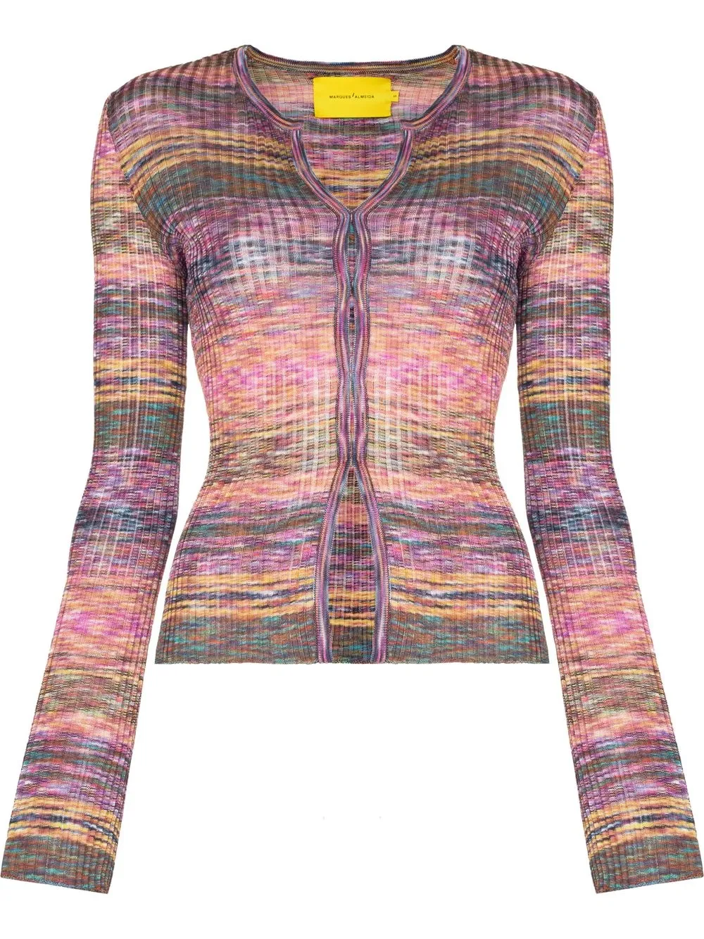 

Marques'Almeida mélange-effect striped cardigan - Purple