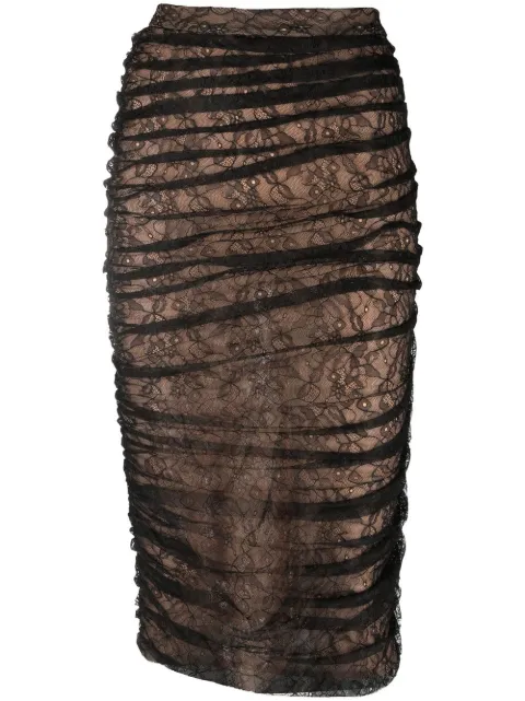 LaQuan Smith ruched-detail pencil skirt