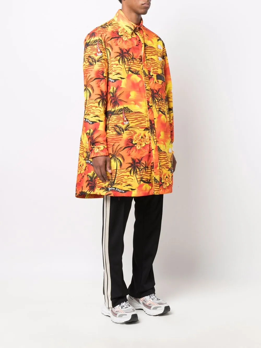 Palm Angels x Moncler jas met print Geel