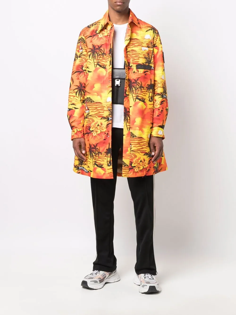 Palm Angels x Moncler jas met print Geel