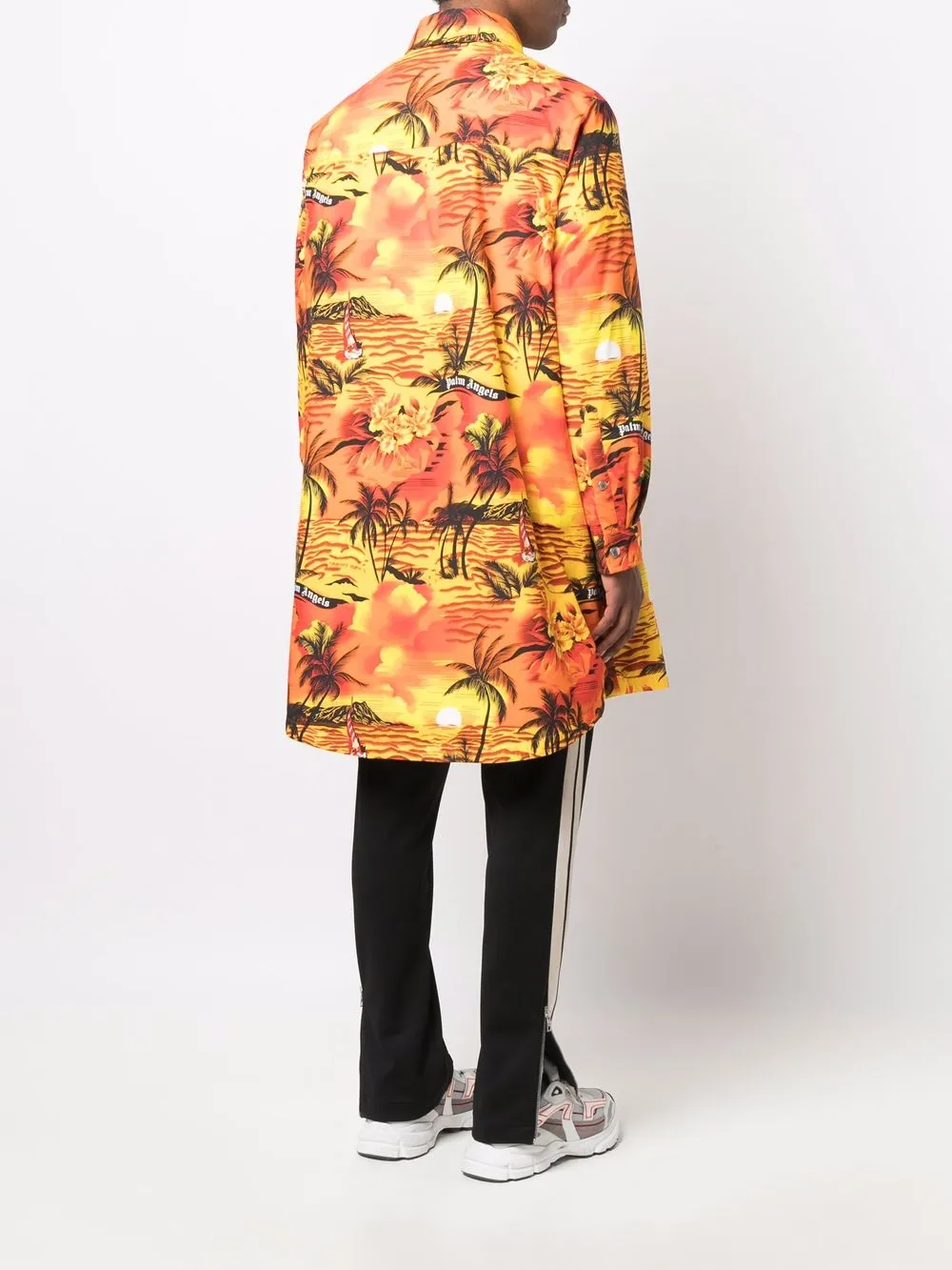Palm Angels x Moncler jas met print Geel
