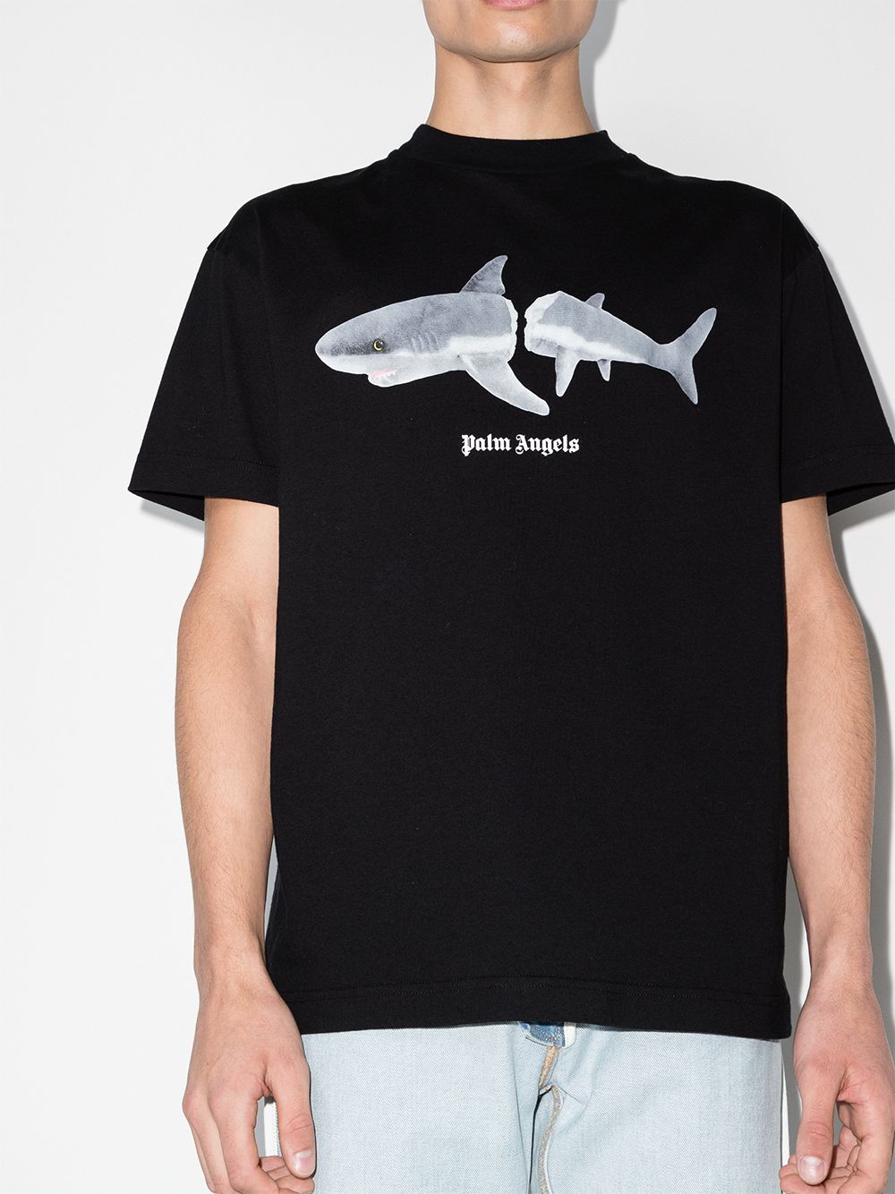 Palm Angels shark-print Logo T-shirt - Farfetch