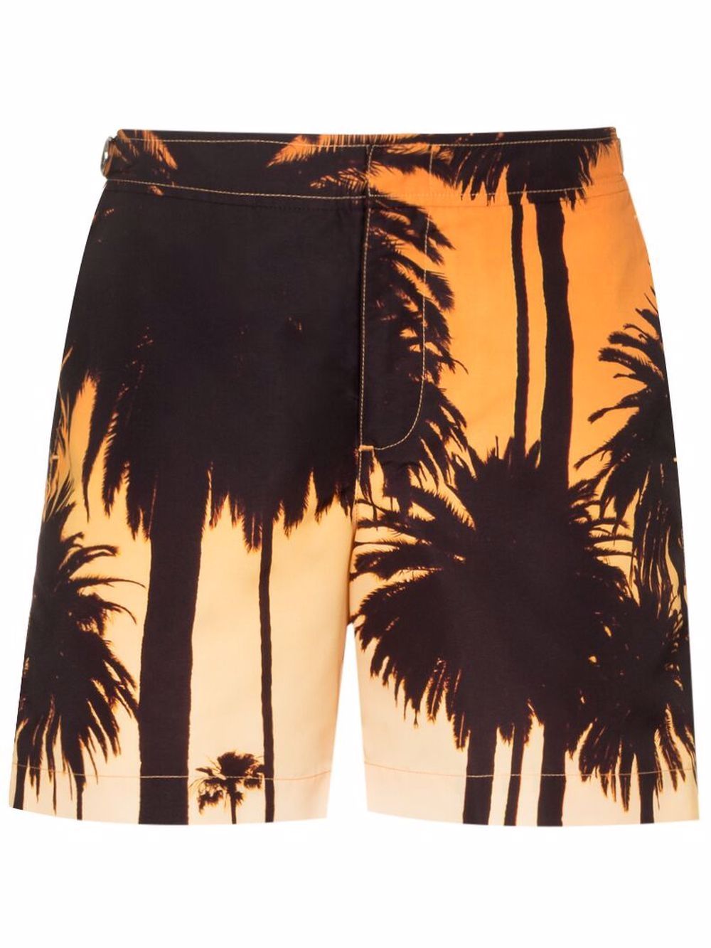 

Orlebar Brown shorts de playa con palmeras estampadas - Naranja