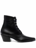 Saint Laurent 50mm lace-up leather boots - Black