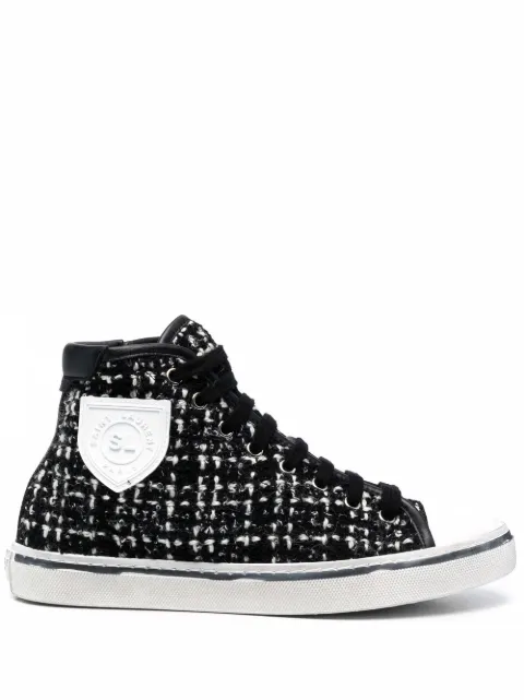 Saint Laurent tweed high-top sneakers 