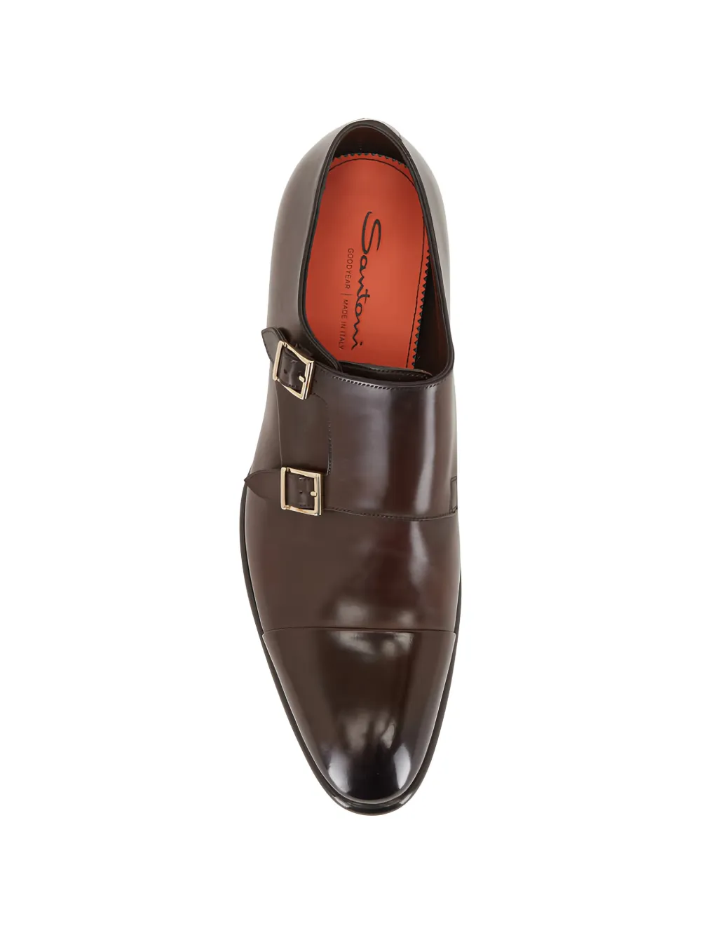 Santoni double-buckle monk shoes - Bruin