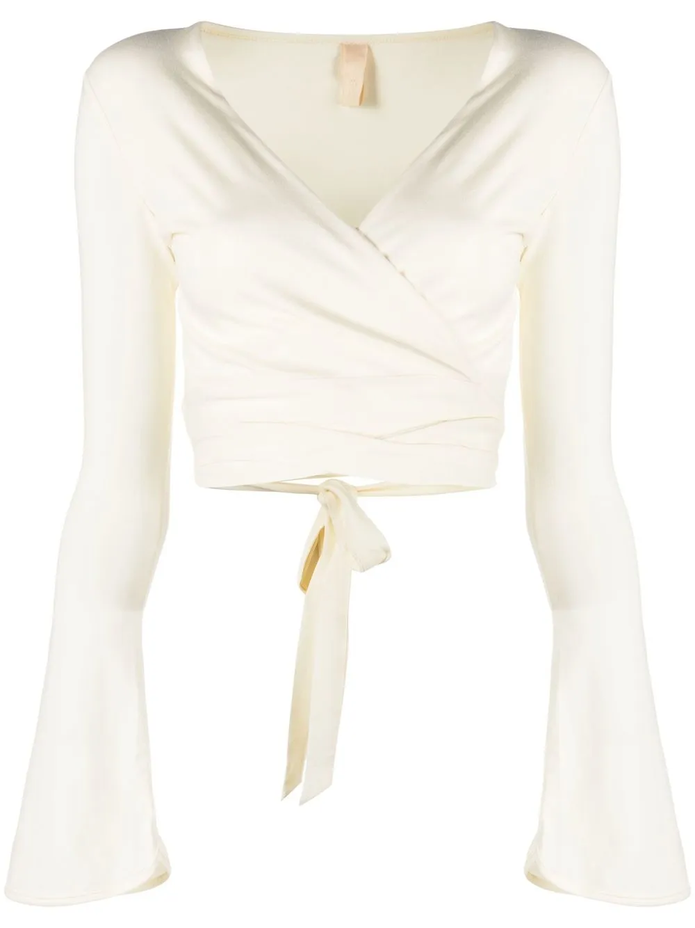 

NORBA cropped wrap-around top - White