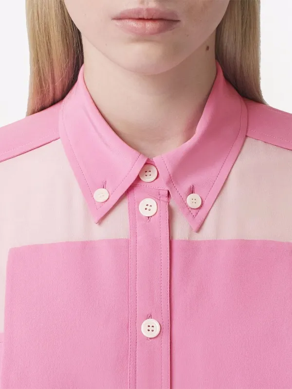 Pink burberry clearance button up shirt