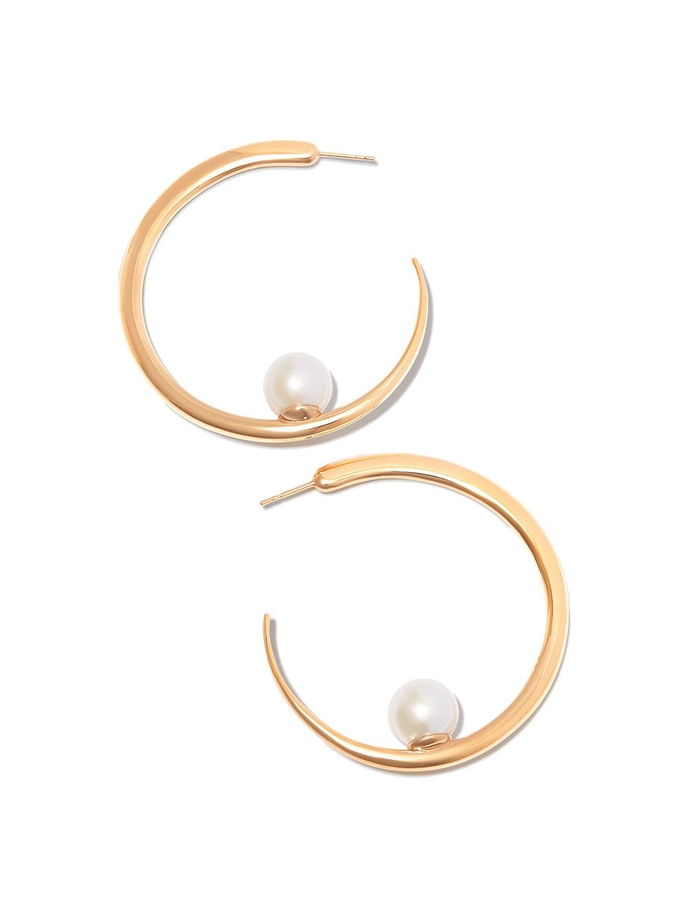 Shop Khiry Isha Pearl-embellished Hoop Earrings In Gold
