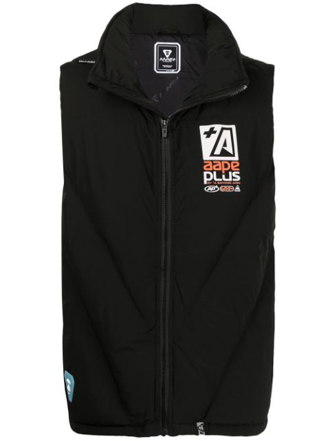 AAPE BY *A BATHING APE logo patch padded gilet Men