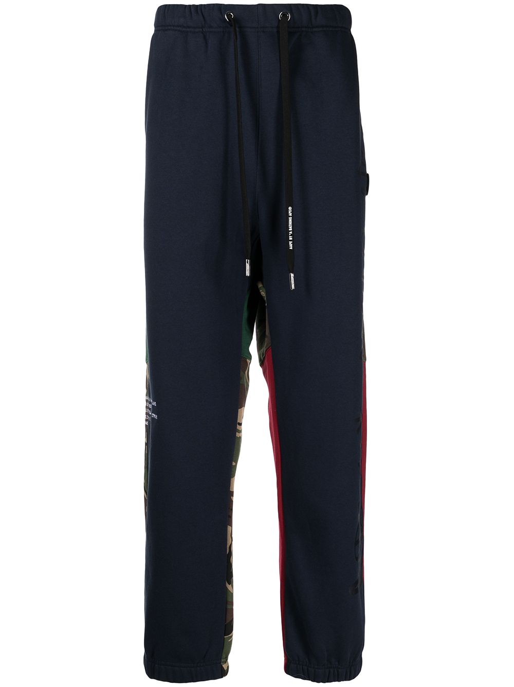 AAPE BY *A BATHING APE® patchwork tapered track pants - Blue