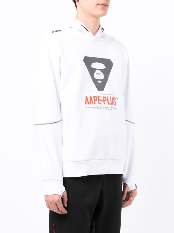 AAPE BY *A BATHING APE® graphic-print long-sleeve Hoodie - Farfetch