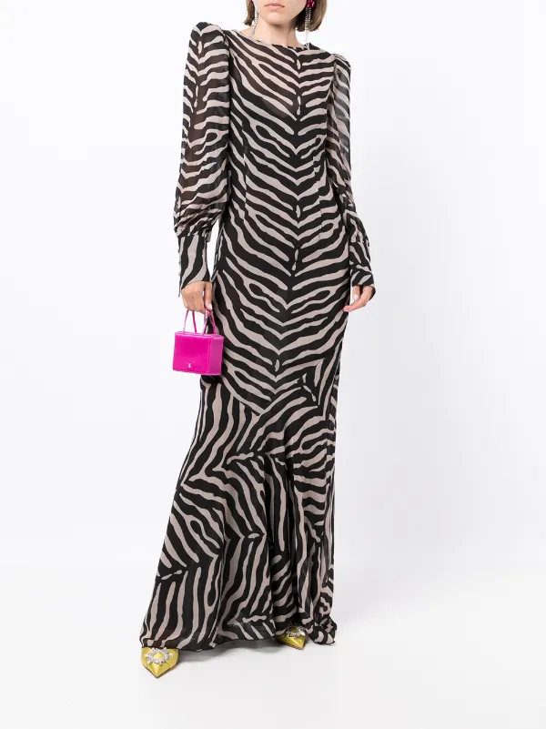 De La Vali zebra-print Maxi Dress 