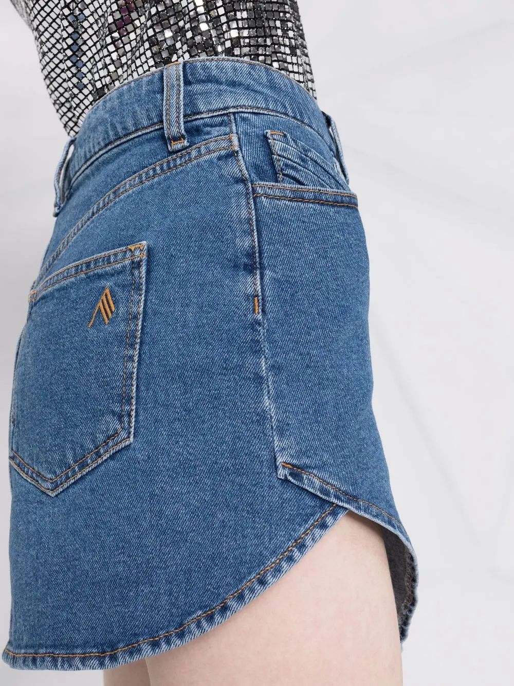 Saia top jeans pontuda