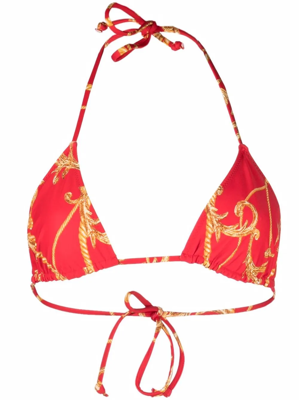 

GANNI top de bikini con estampado barroco - Rojo