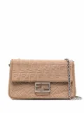 FENDI FF logo-print leather shoulder bag - Neutrals