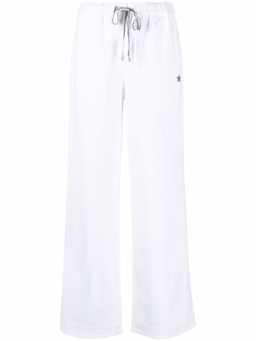 lorena antoniazzi pantalon de jogging à patch étoile - blanc