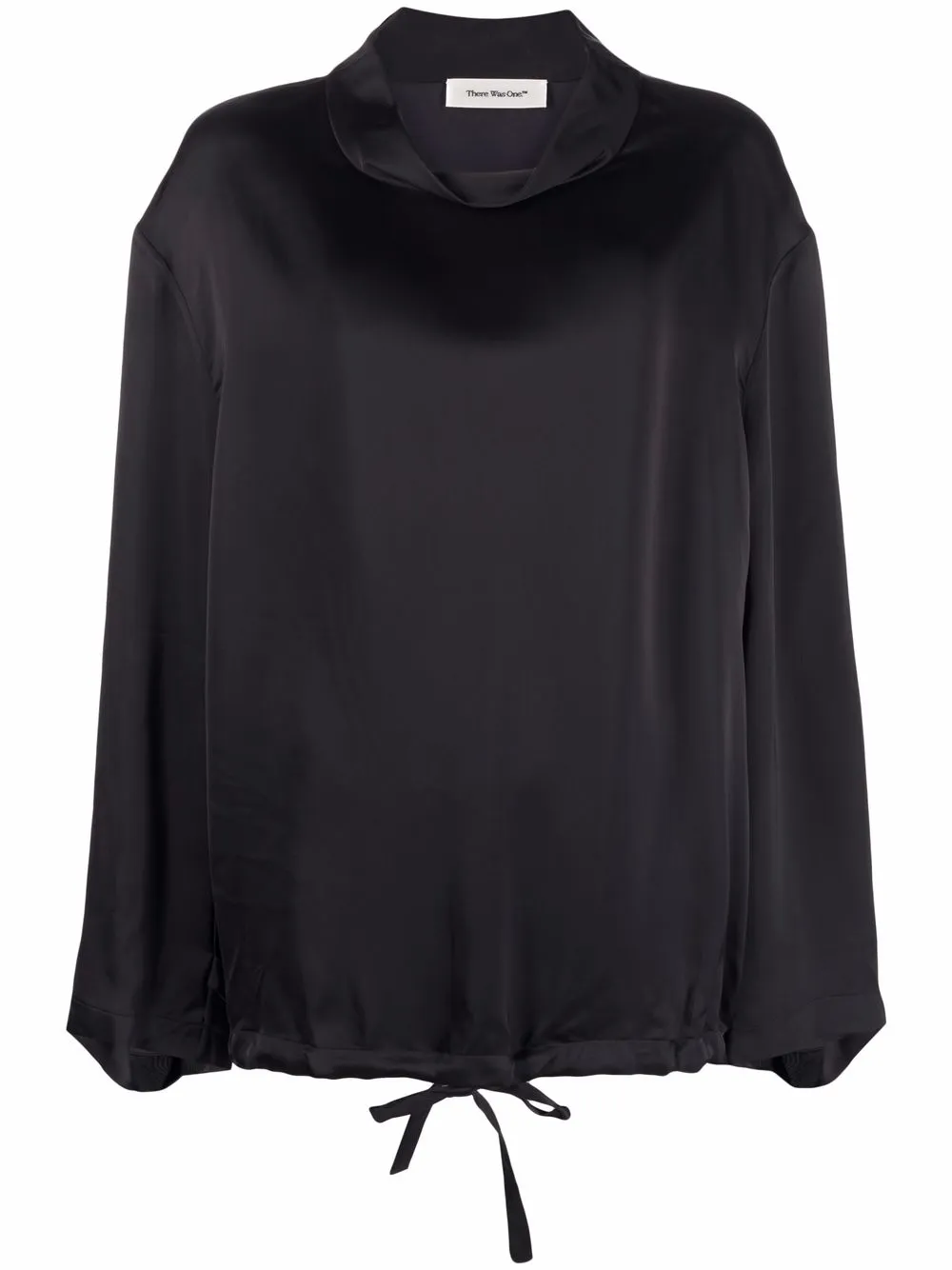 

There Was One satin-effect cowl-neck top - Black