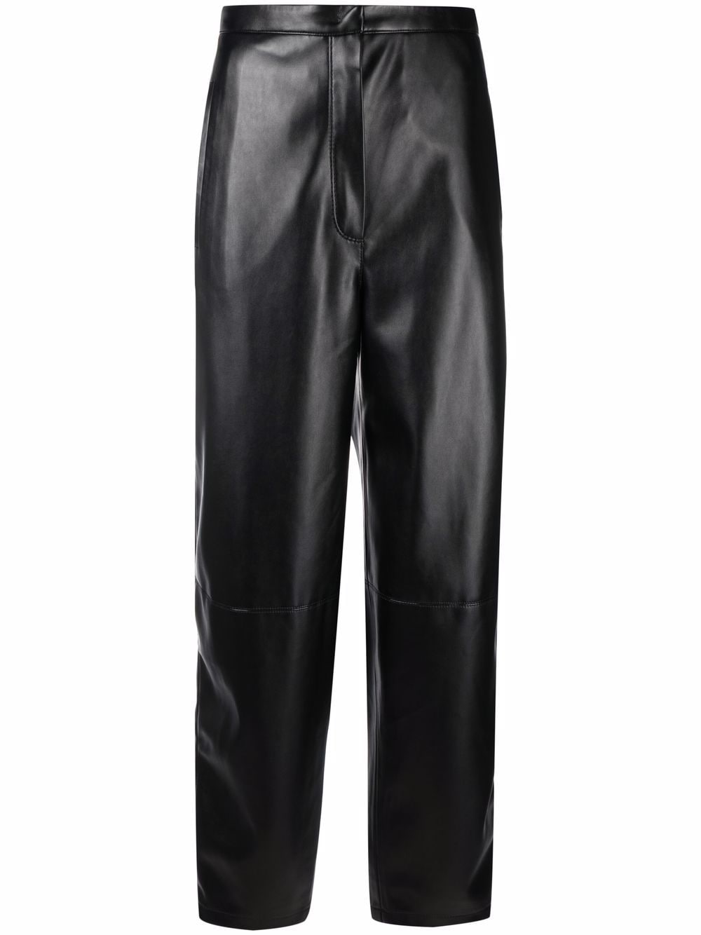 фото 12 storeez faux-leather tapered leg trousers