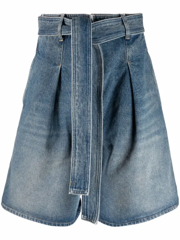 tie waist shorts denim