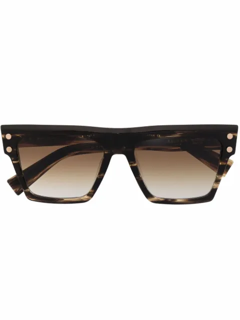 balmain eyewear 玳瑁纹超大框太阳眼镜