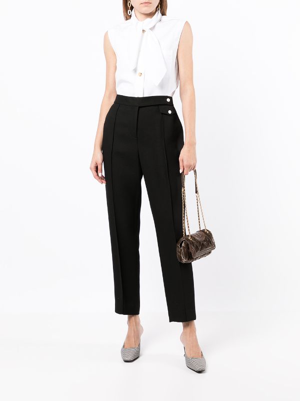 Shop Tory Burch twill crepe trousers with Express Delivery - FARFETCH
