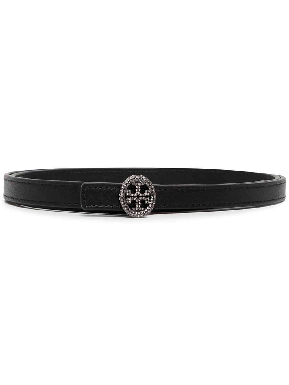 Shop Tory Burch logo-plaque leather belt with Express Delivery - FARFETCH