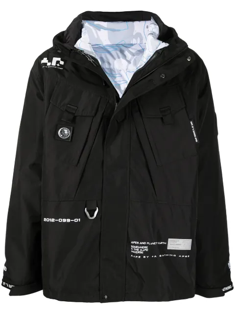 AAPE BY *A BATHING APE® Gefütterte Kapuzenjacke mit Print